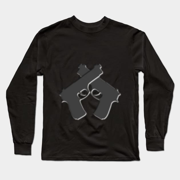 Weapons - Handgun - Beretta M92 - 412004 Long Sleeve T-Shirt by Semenov